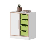 qickly® Schrank, 2 OH, 1 Tür, 4 große Ergo Tray Boxen, B/H/T: 70,1x74,3x42,6 cm 